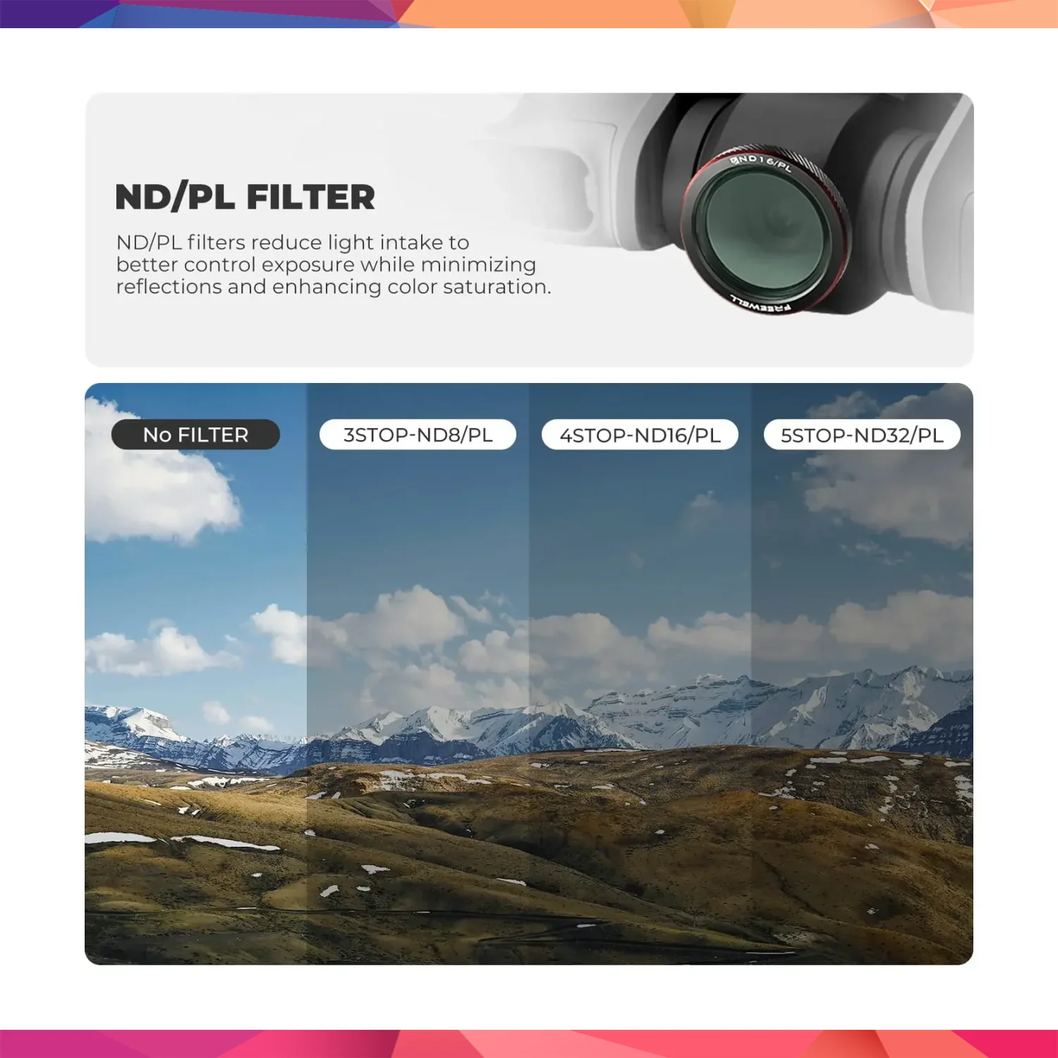 DJI Neo 2 ND/PL Filters 3 Pack - Bright Day 3