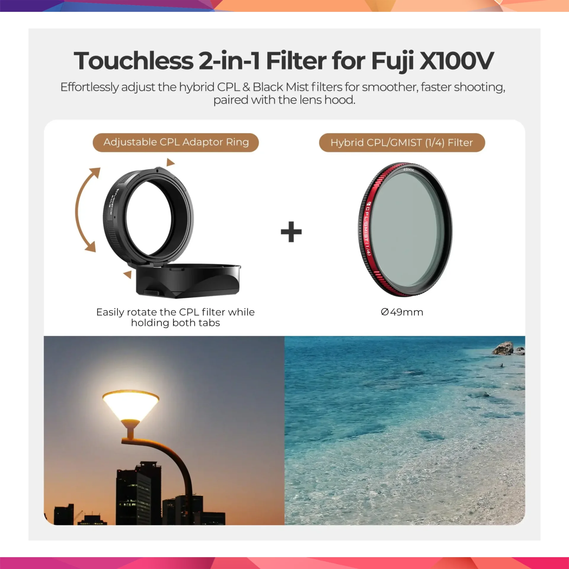Freewell Fuji X100VI Real Lens Hood 3