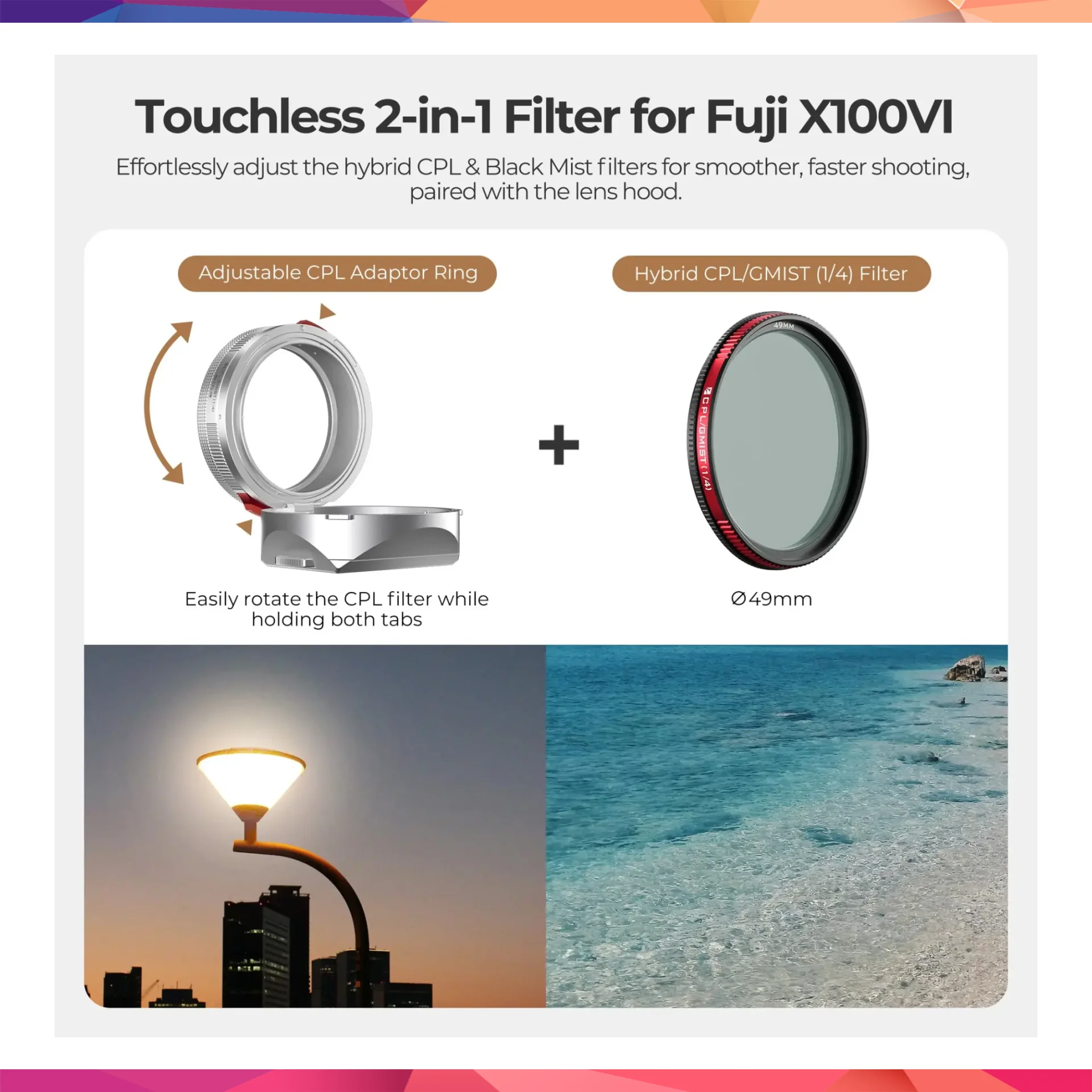Freewell Fuji X100VI Real Lens Hood 4