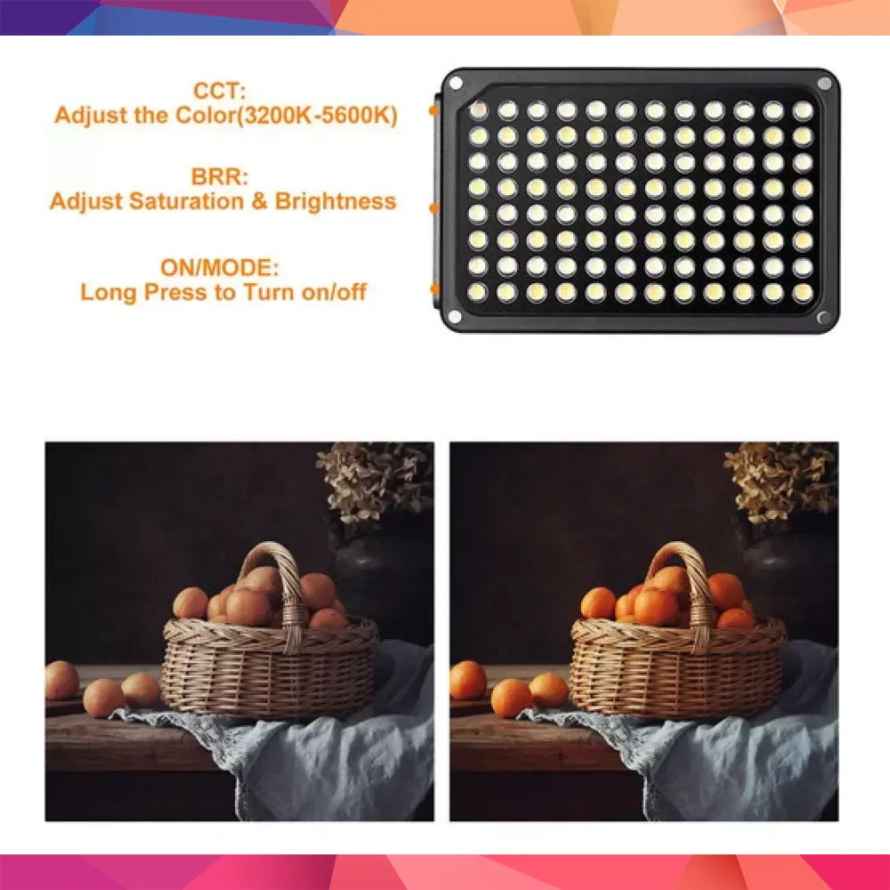 GVM 5S Bi-Color Kamera Üstü Dahili Akülü Mobil Led Işık (12x8cm) 3