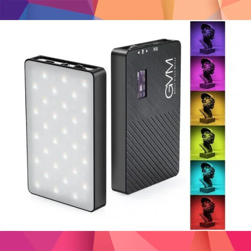 GVM 8RS RGB Kamera Üstü Dahili Akülü Mobil Led Işık (11x7cm) 2