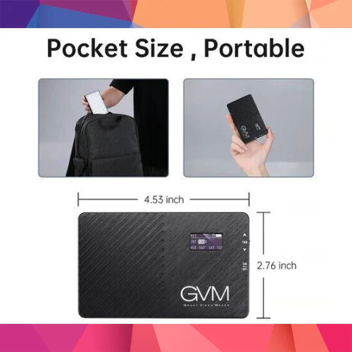 GVM 8RS RGB Kamera Üstü Dahili Akülü Mobil Led Işık (11x7cm) 3