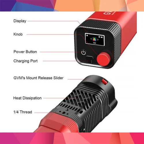 GVM PD60C 60W RGB Dahili Akülü LED Işık 2