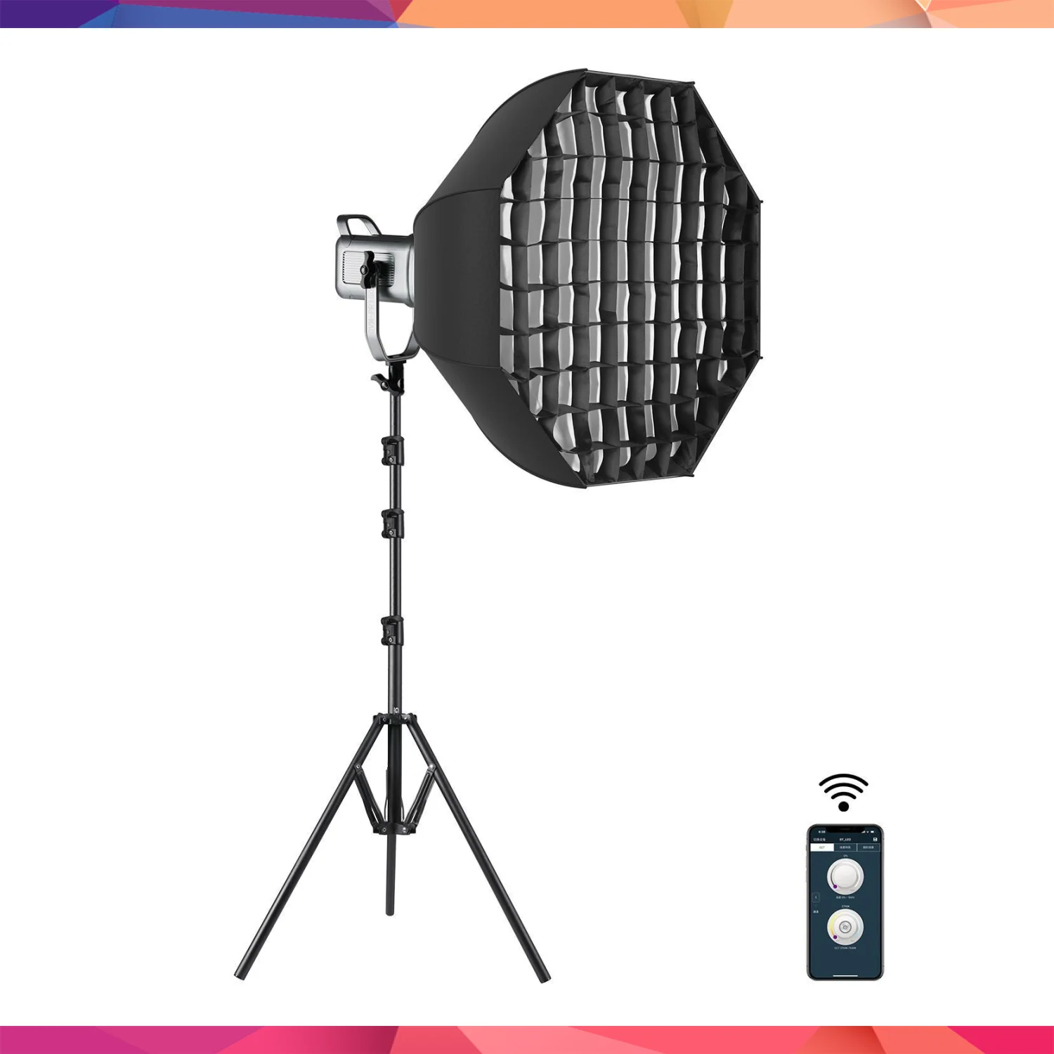 GVM PR150DBi-Color LED Video Işığı Ayaklı Softbox Set
