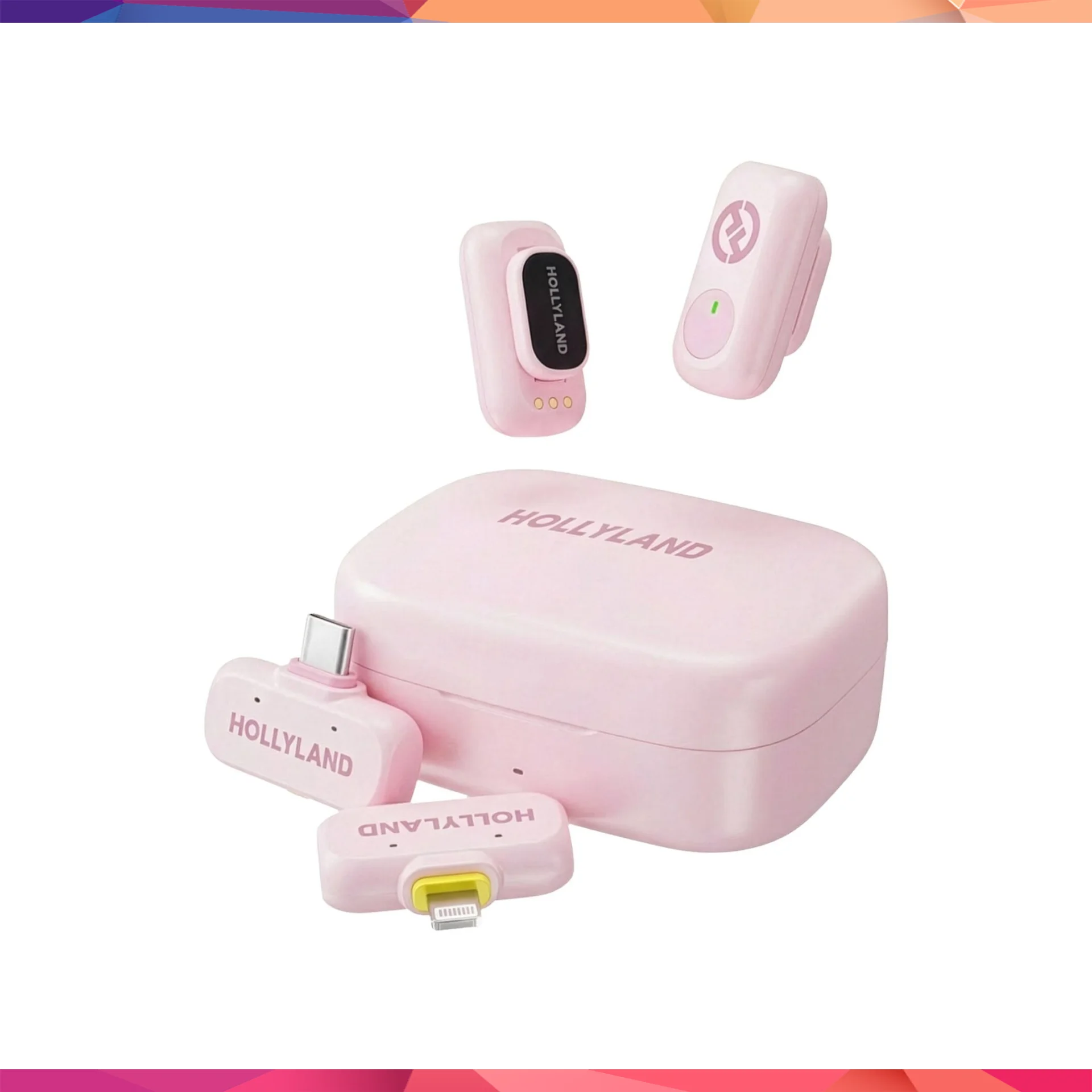 Hollyland LARK A1 Combo Cloud Pink 2 Kişilik Kablosuz Mikrofon Sistemi -Pembe
