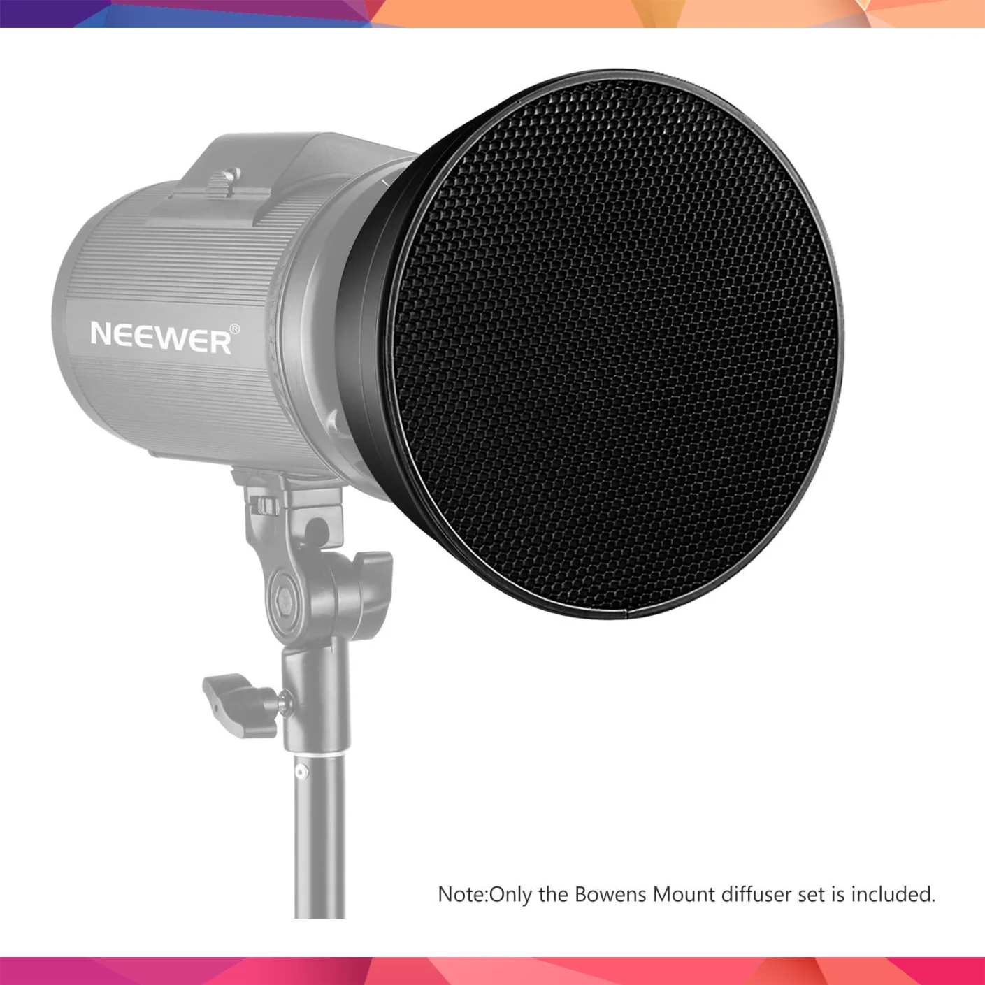 NEEWER 7 İnç Reflektör ve 20°/40°/60° Petek Izgara Seti 2