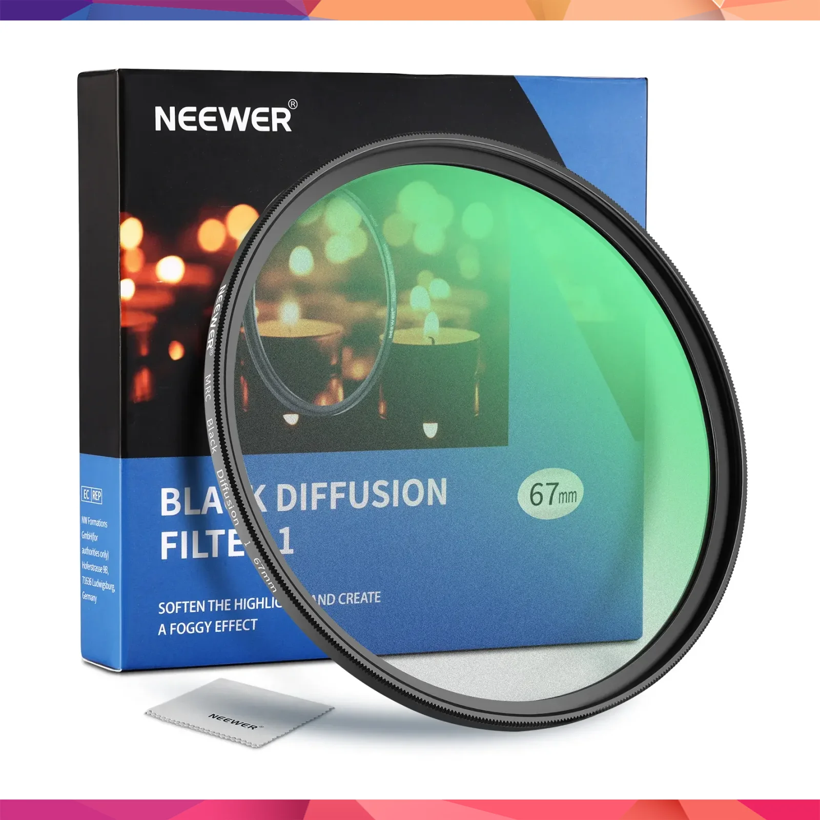 Neewer 82mm 1/2 Black Diffusion Sinematik Efekt Filtresi