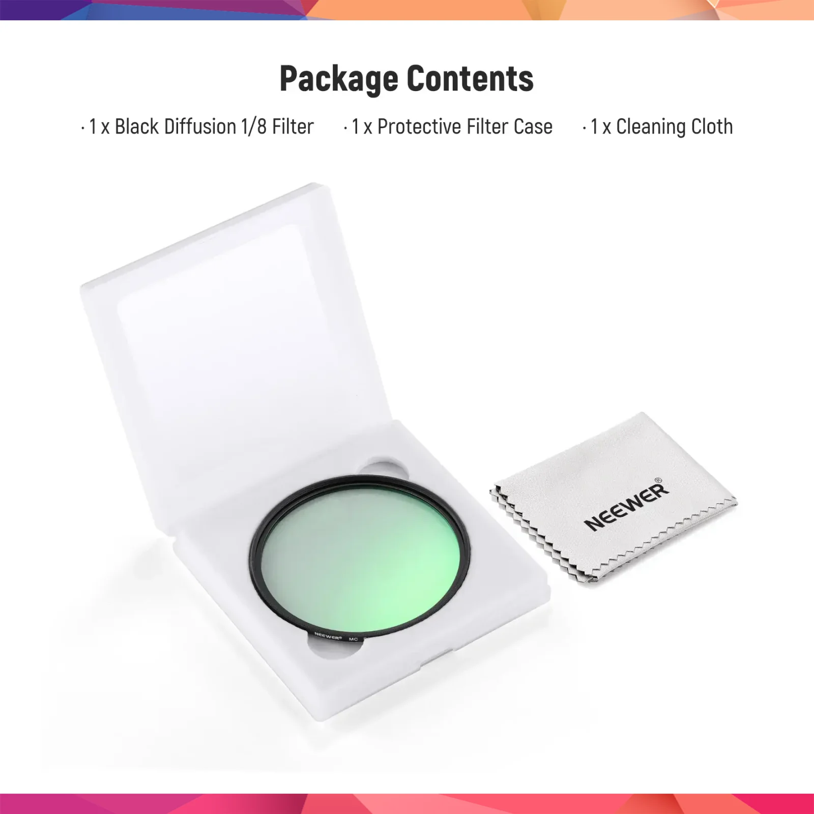 Neewer 82mm 1/4 Black Diffusion Sinematik Efekt Filtresi 2