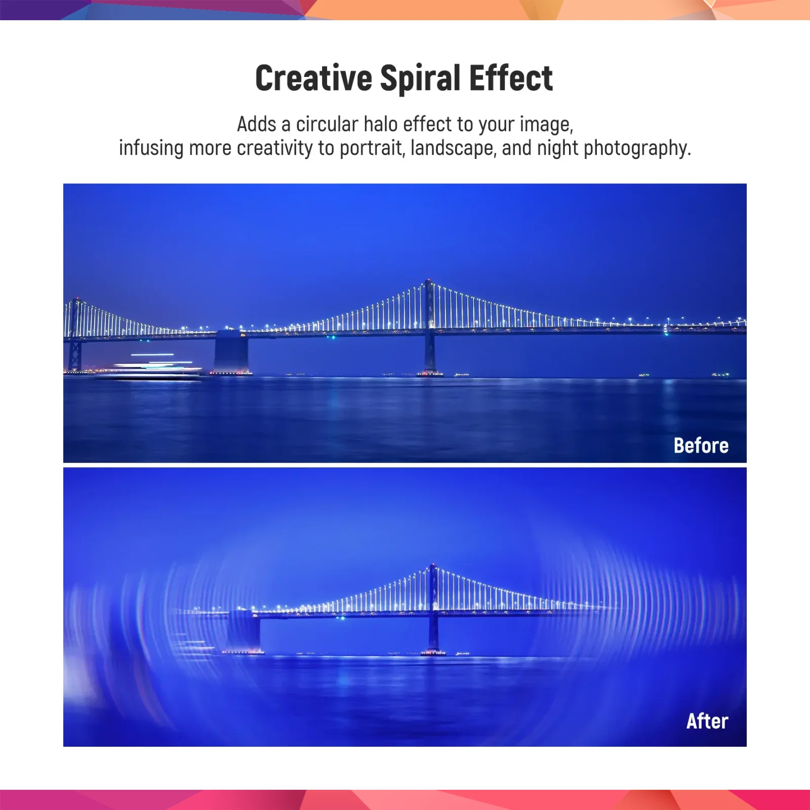 Neewer 82mm Spiral Halo Camera Lens Filter Sinematik Özel Efekt Filtresi 4