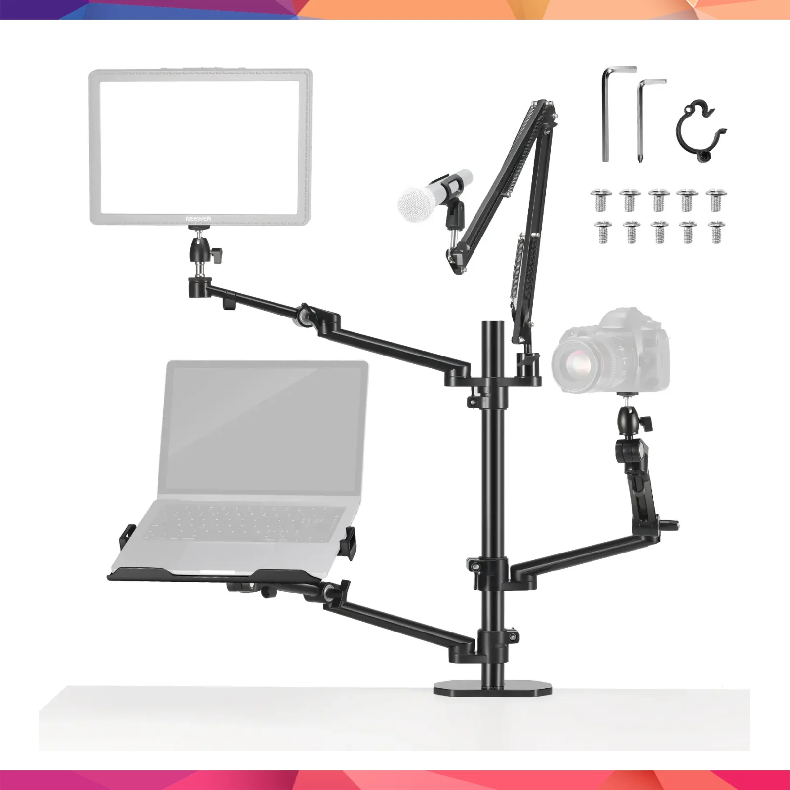 Neewer DS007 Dört Kollu Masaüstü Yayıncı Standı