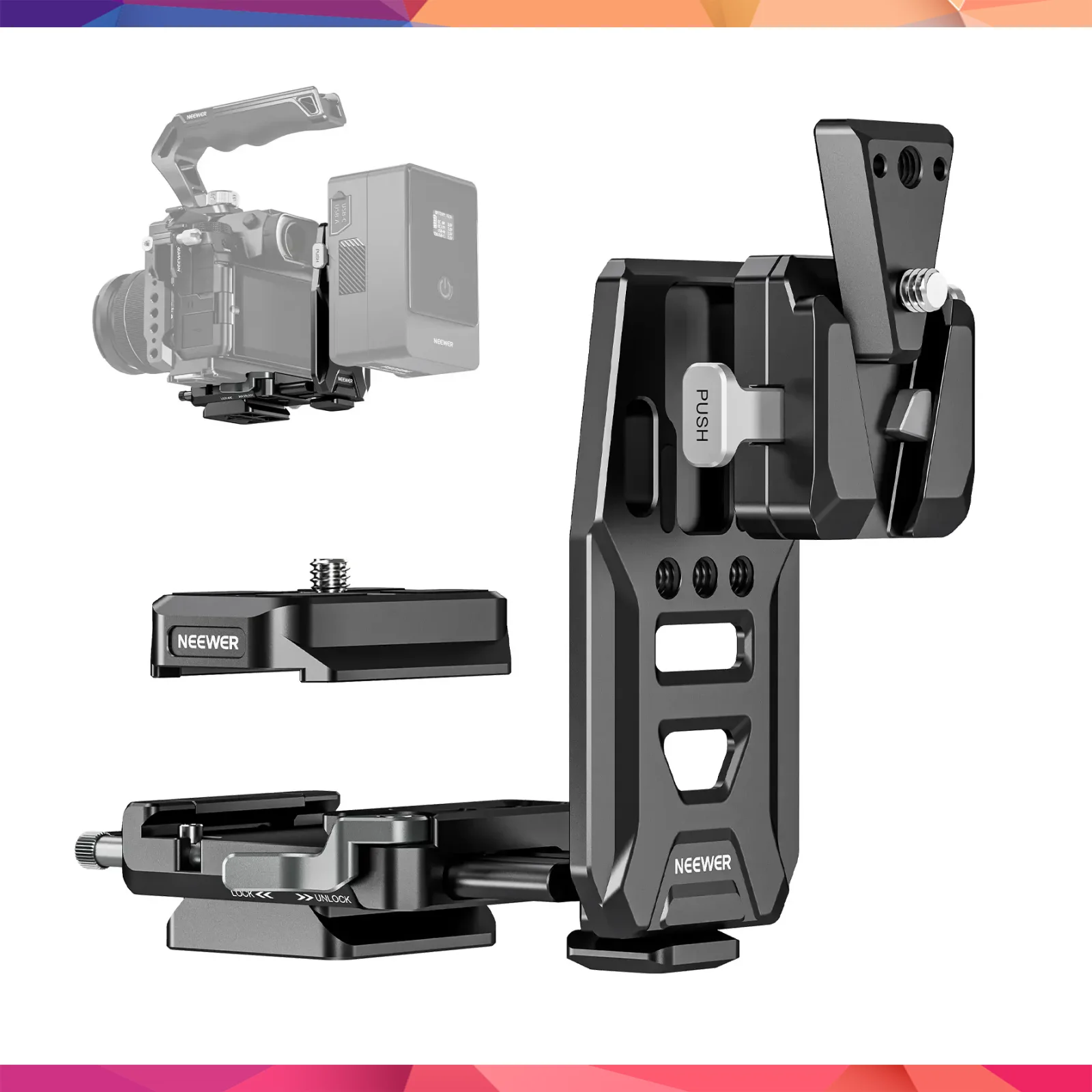 Neewer PS016 NATO Raylı Profesyonel V-Mount Batarya Plakası