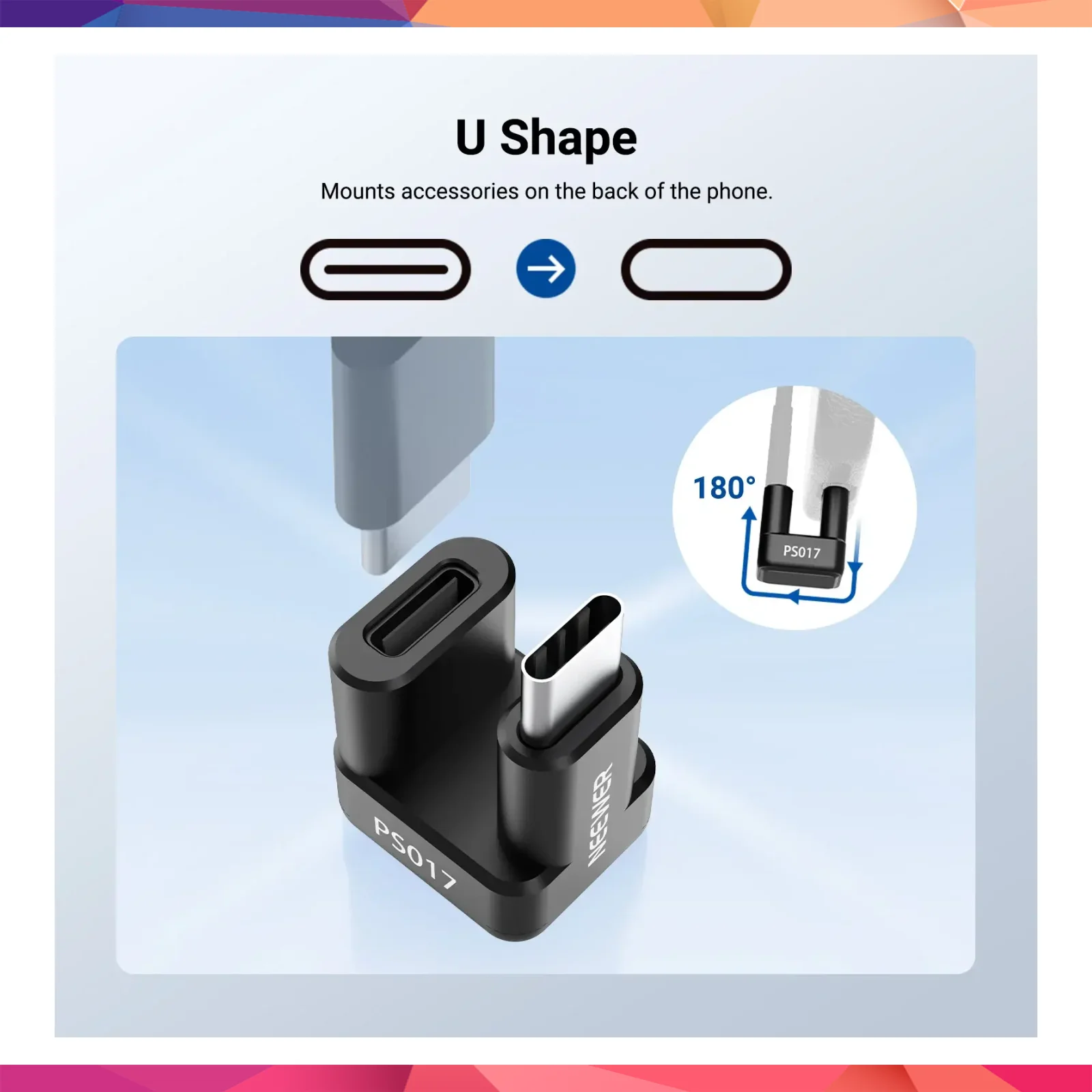 Neewer PS017 180° U-Tipi USB-C Adaptör (40Gbps & 240W & 8K) 4