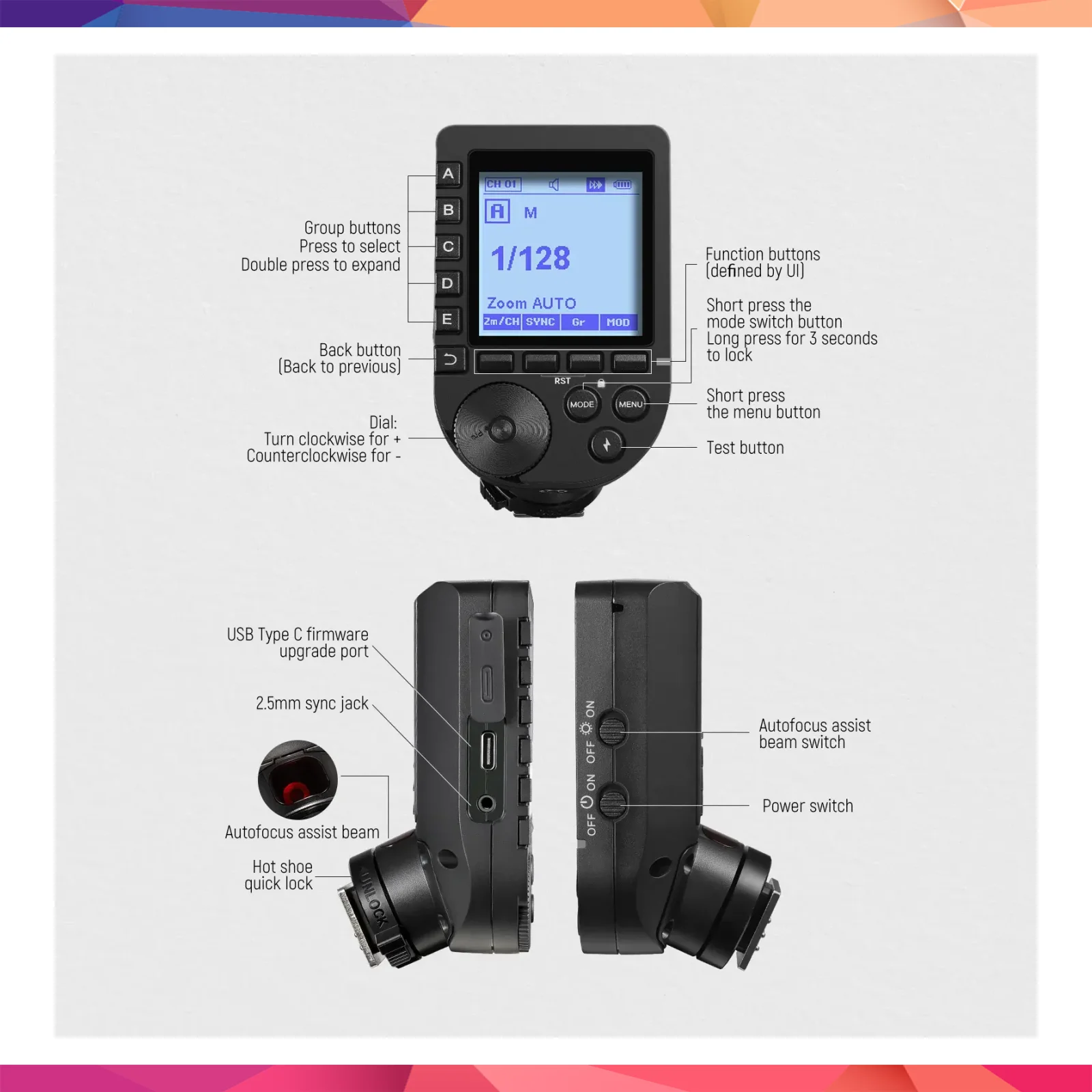 NEEWER QPRO-C Canon Uyumlu TTL Kablosuz Flaş Tetikleyici 3