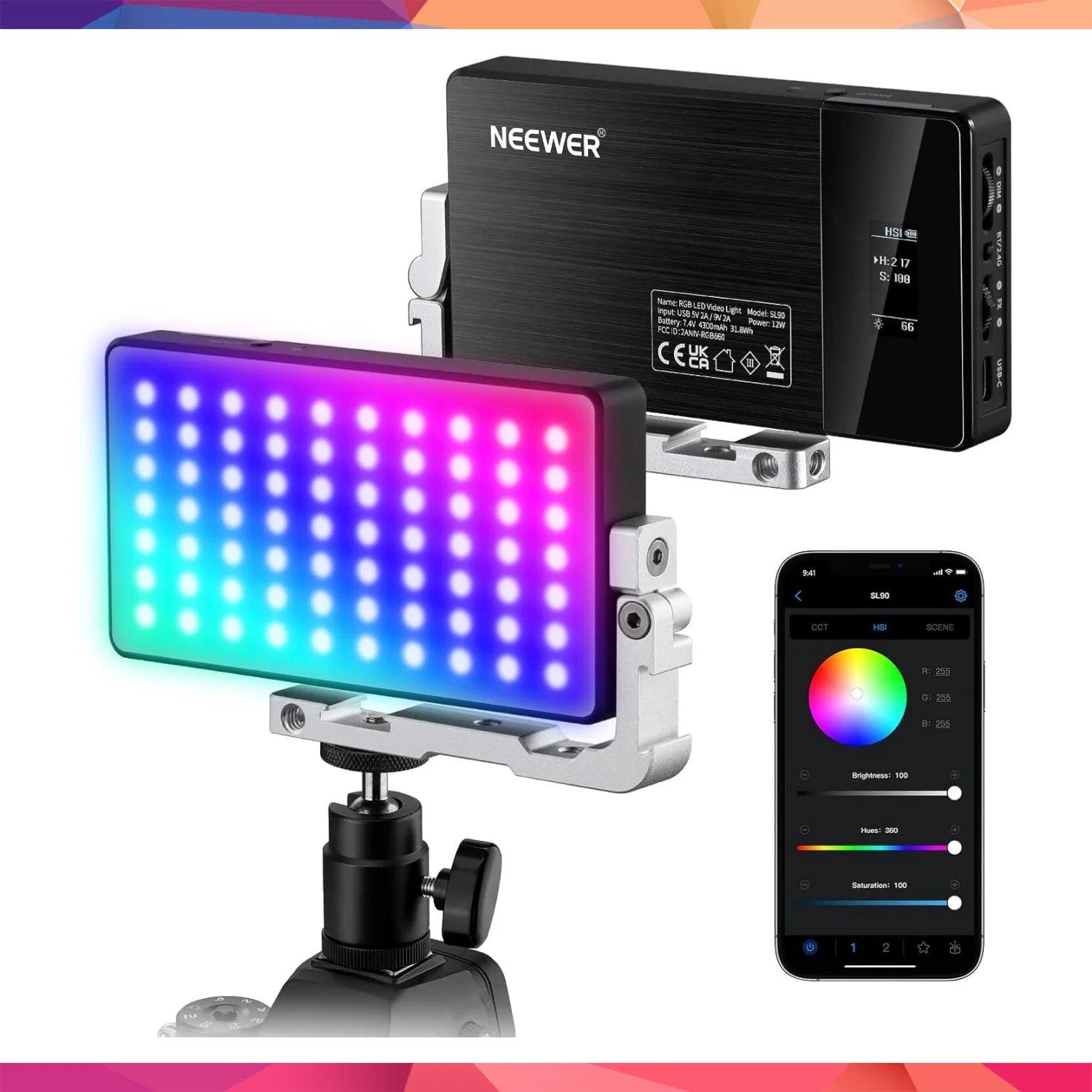 NEEWER SL90 RGB Mini Mobil Video Işığı
