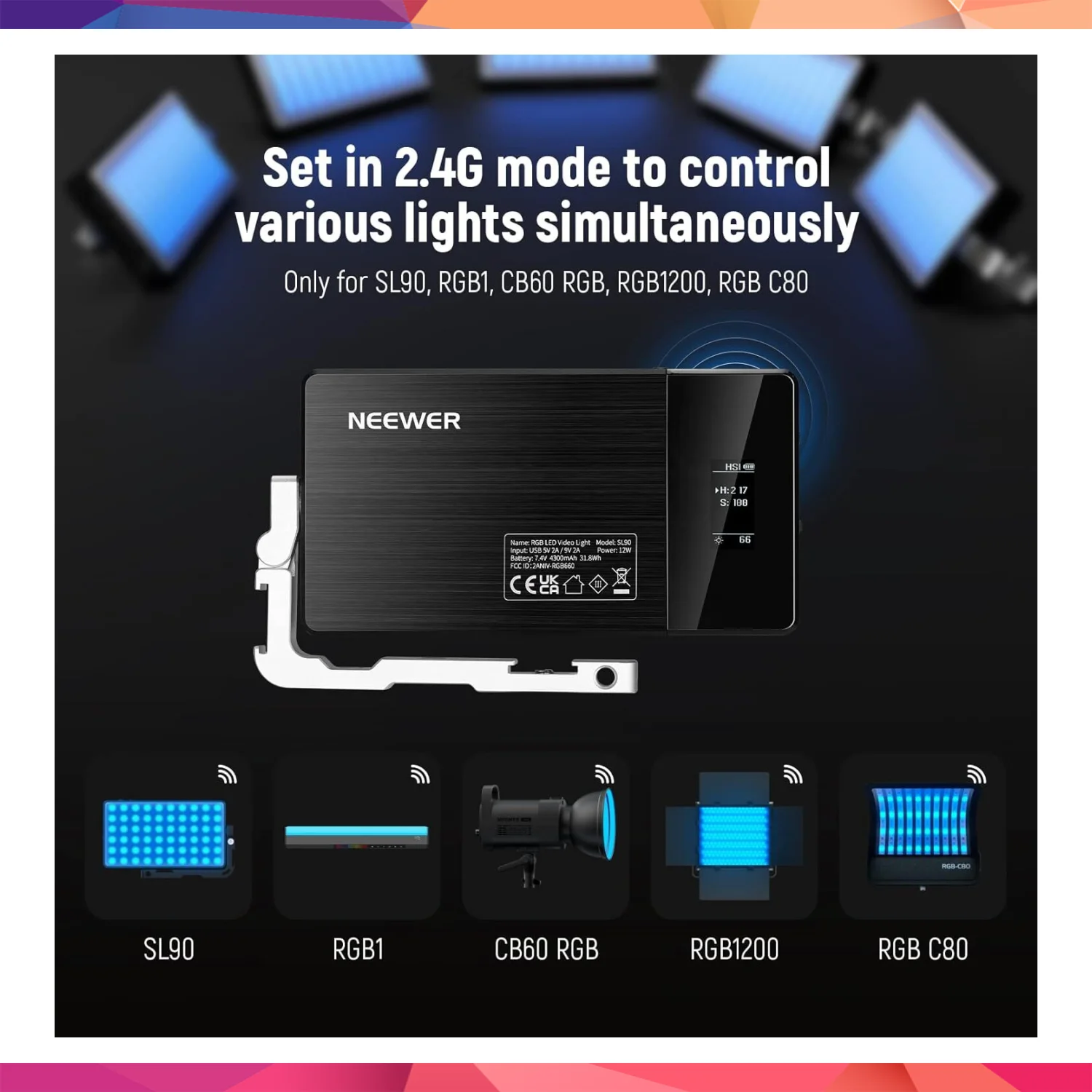 NEEWER SL90 RGB Mini Mobil Video Işığı 2