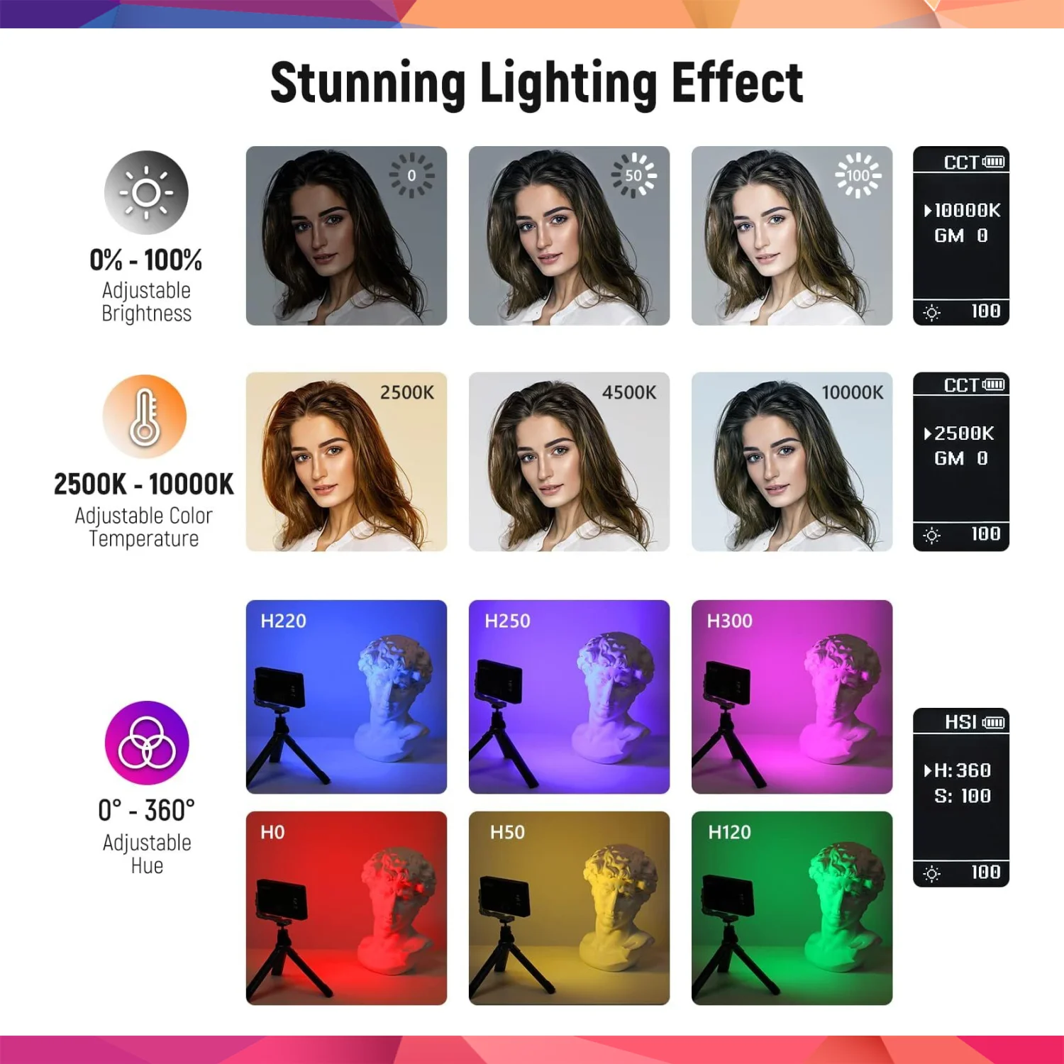 NEEWER SL90 RGB Mini Mobil Video Işığı 4