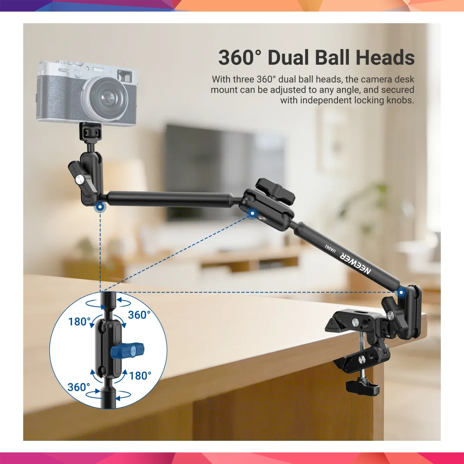NEEWER UA061 55cm Profesyonel Masaüstü Kol Standı 4