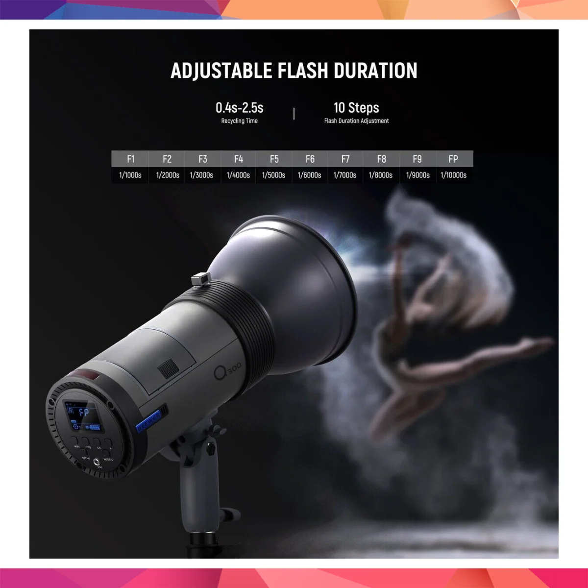 Neewer Q300 300W Akülü Flaş 4