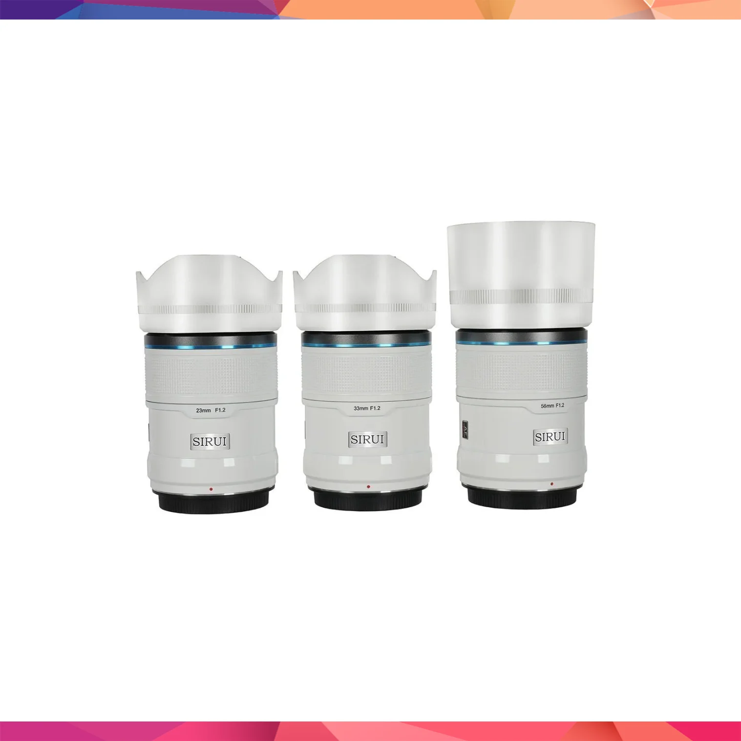 Sirui Sniper 23mm, 33mm & 56mm F1.2 Lens Kiti (X Mount, Beyaz)