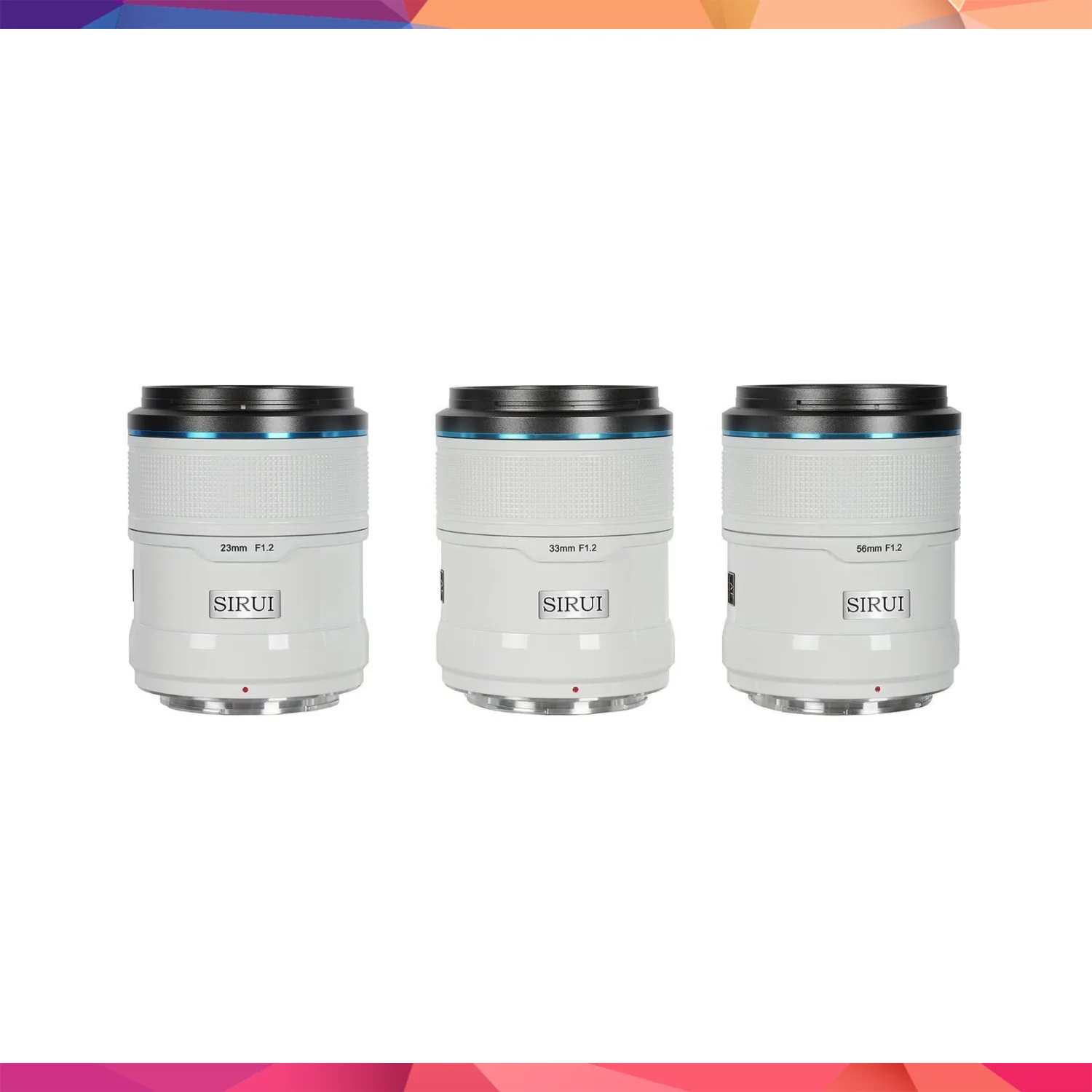 Sirui Sniper 23mm, 33mm & 56mm F1.2 Lens Kiti (X Mount, Beyaz) 2