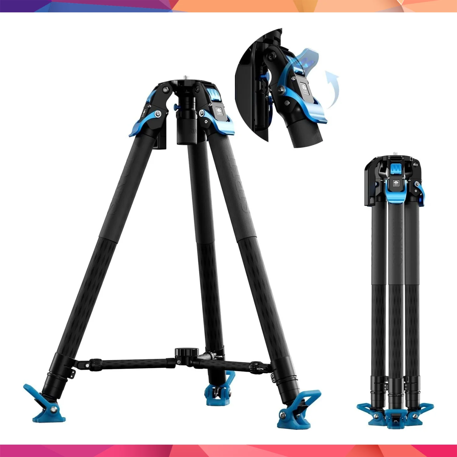Sirui SVT75 PRO Rapid Karbon Fiber Video Tripod Kiti (SVH15 Kafa ile)