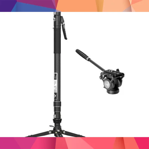 YC Onion Pineta Pro Karbon Fiber & FH60S Video Fluid Kafa Monopod Kit