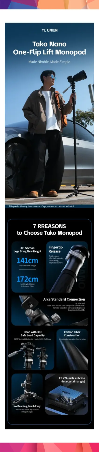 YC Onion Tako Nano & FX50 Fluid Kafa Monopod Kit 3