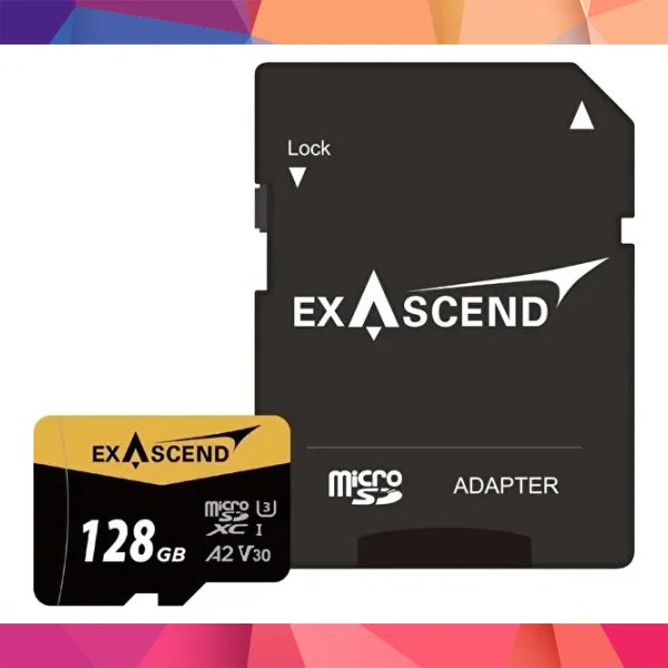 Exascend Catalyst microSD V30, A2 128GB, w/ adapter - 175MB/S Read -150MB/S Write 2