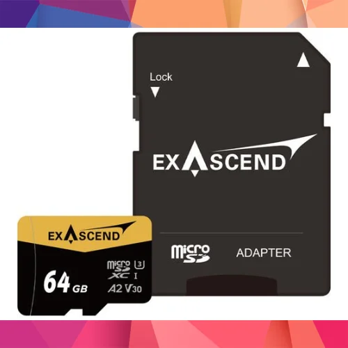 Exascend Catalyst 64GB microSDXC V30 A2 Hafıza Kartı (SD Adaptör ile)