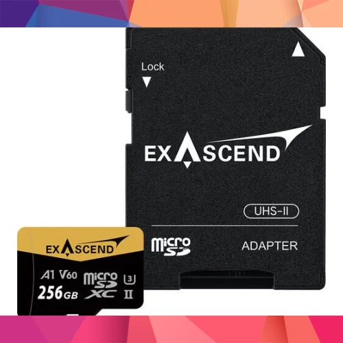 Exascend Catalyst microSD V60, A1 256GB, w/ adapter - 280MB/S Read -180MB/S Write