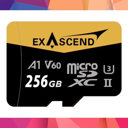 Exascend Catalyst microSD V60, A1 256GB, w/ adapter - 280MB/S Read -180MB/S Write 3