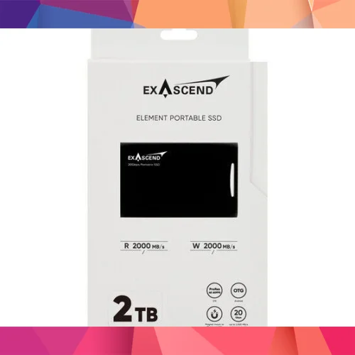 Exascend Element Portable SSD USB Type C 20Gb/s Black 2TB 4