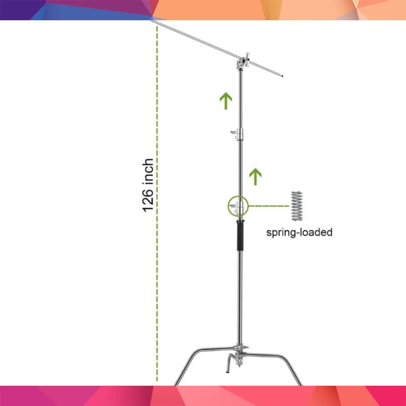 GVM C330 320cm C-Stand & Grip Arm (130cm) Kit (Çelik) 4