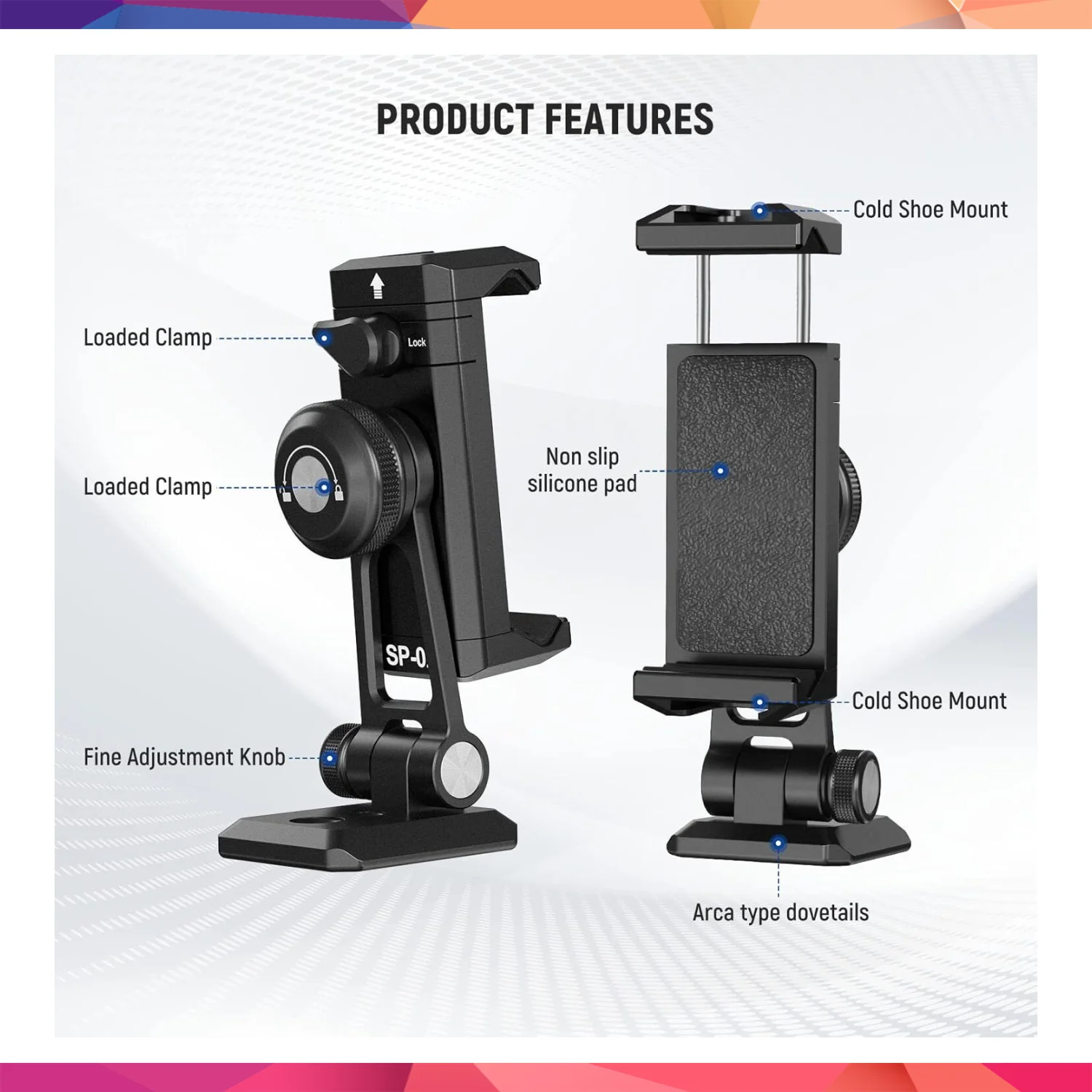 NEEWER SP-02 Akıllı Telefon Tutucu Tripod Montaj Adaptörü 2