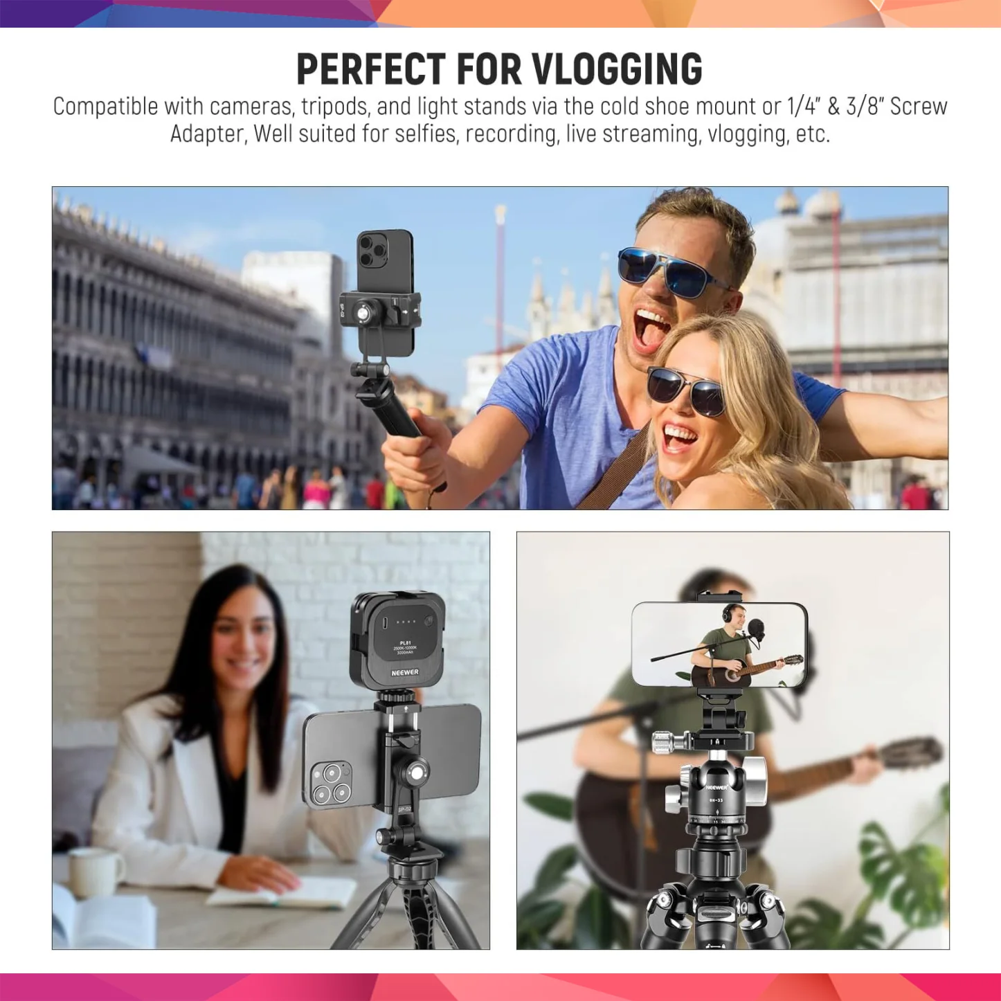NEEWER SP-02 Akıllı Telefon Tutucu Tripod Montaj Adaptörü 3