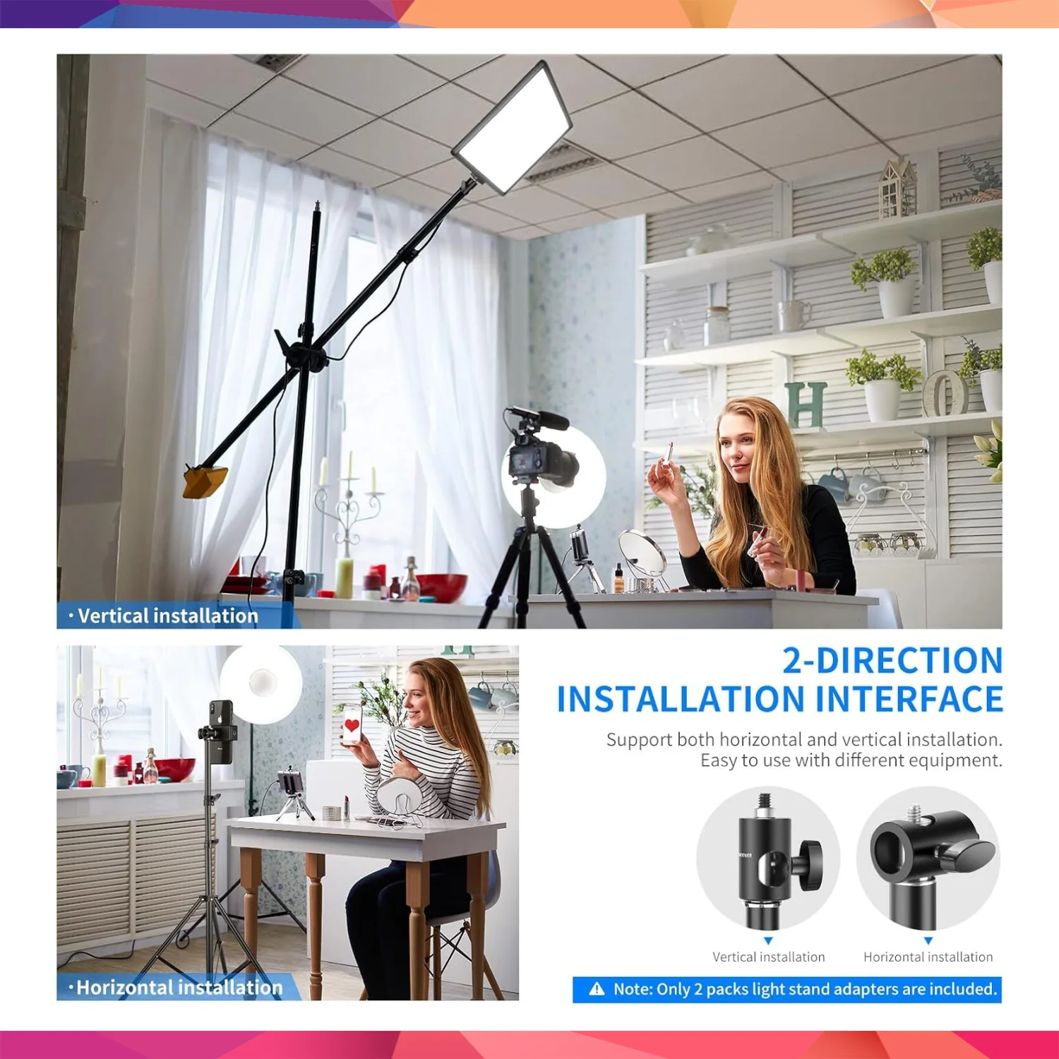 NEEWER ST12 Hızlı Adaptör Dönüştürücü - Işık Standı Uç Adaptörü (2'li Paket) 4