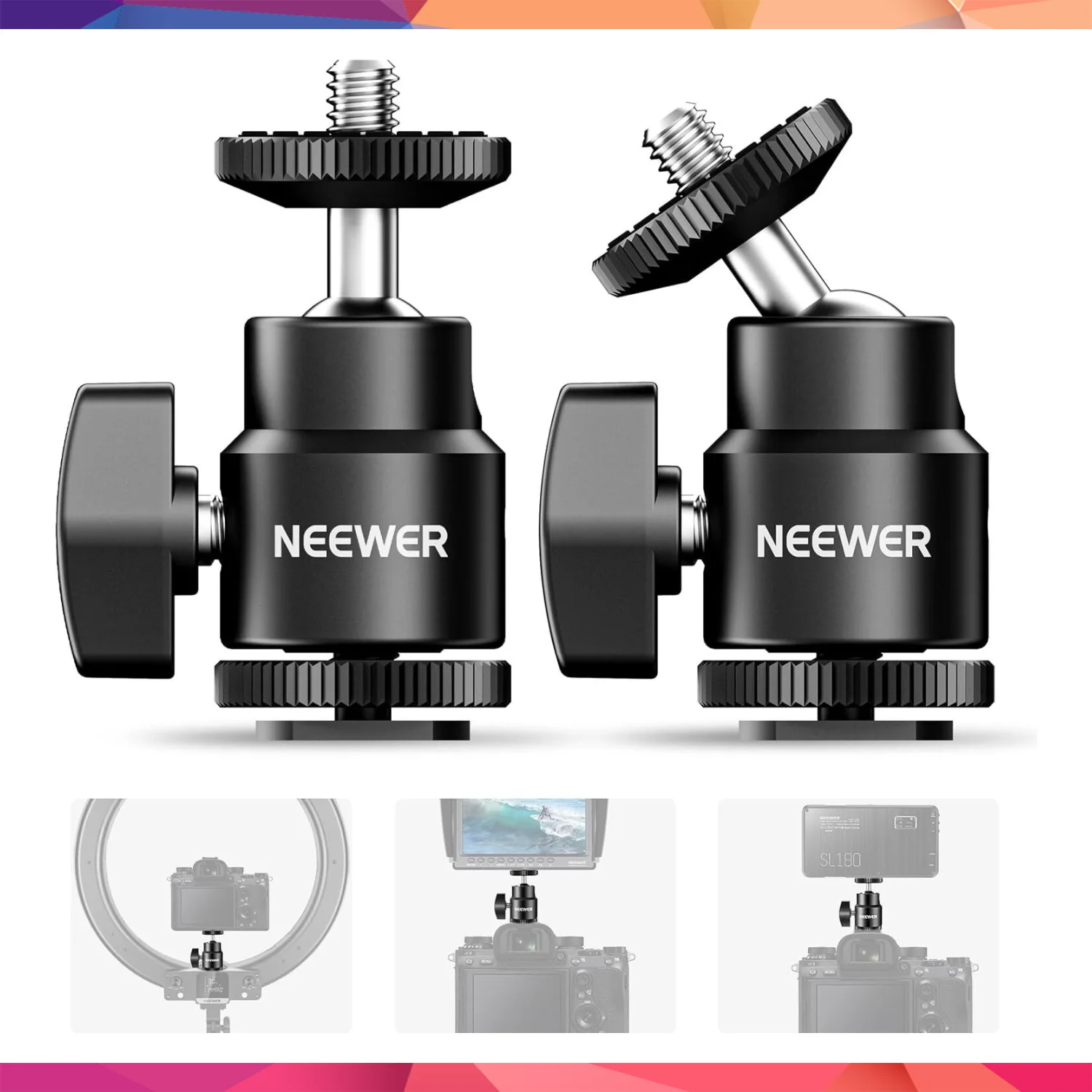 NEEWER ST-17 1/4'' Kamera Hot Shoe Adaptör Seti (2'li Paket)