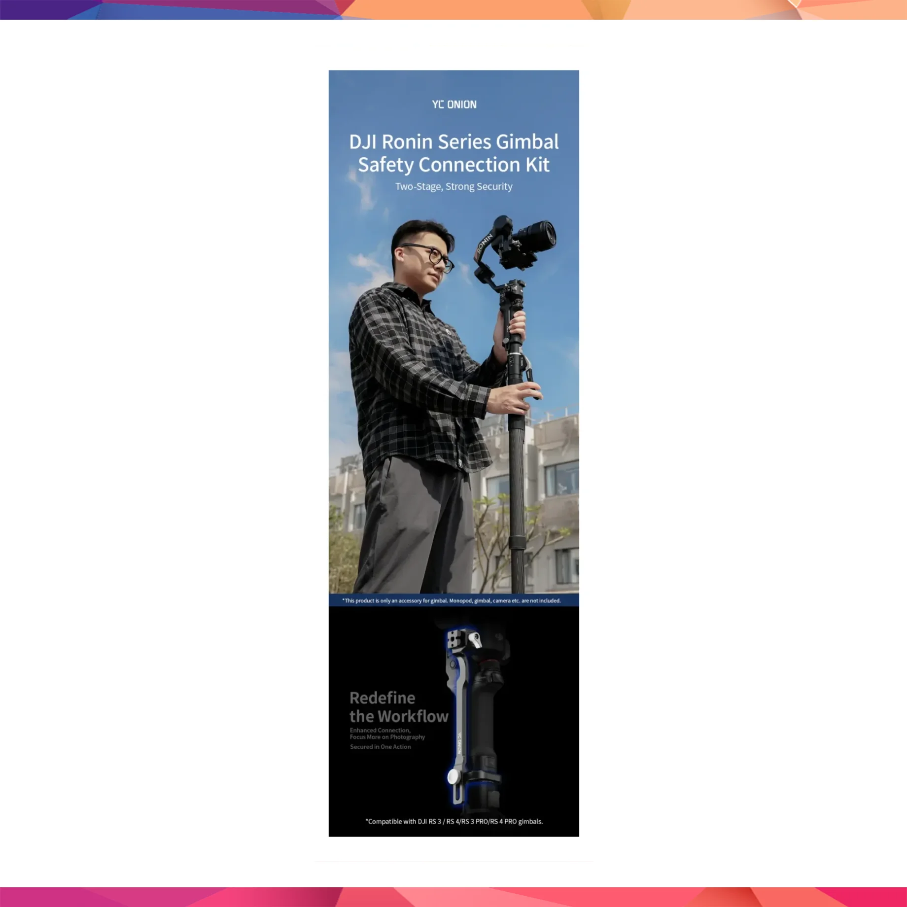 YC Onion Telescopic Extension Tube& RS Pro Connection Kit 3