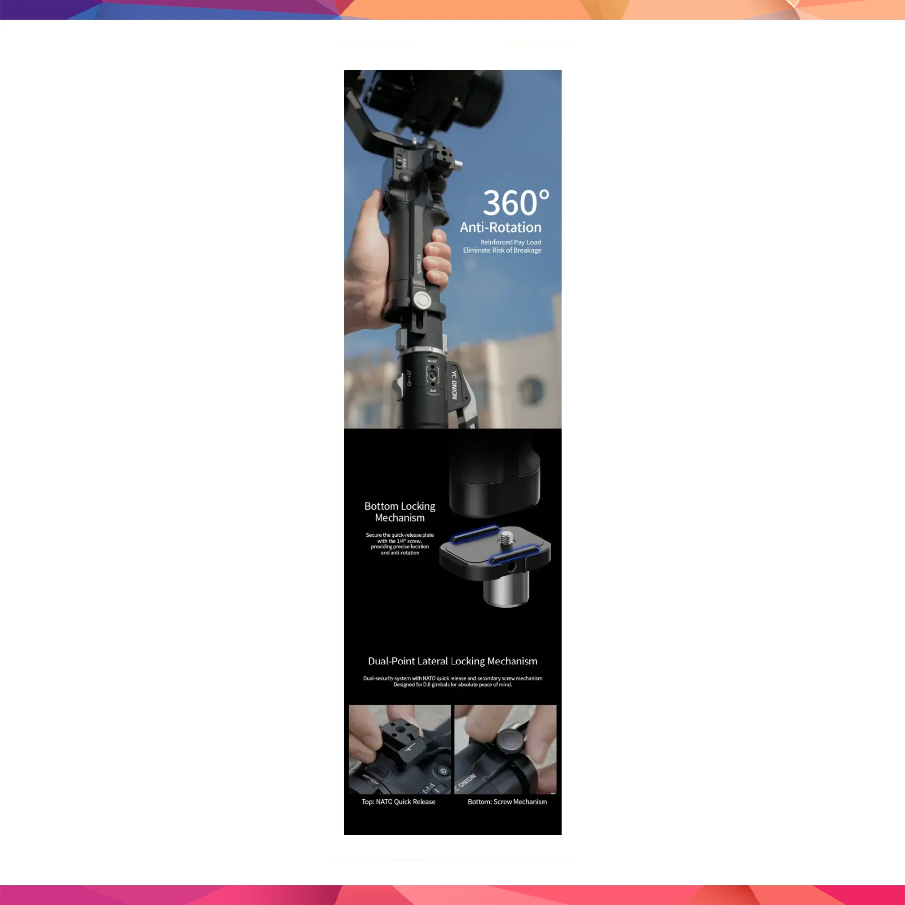 YC Onion Telescopic Extension Tube& RS Pro Connection Kit 4
